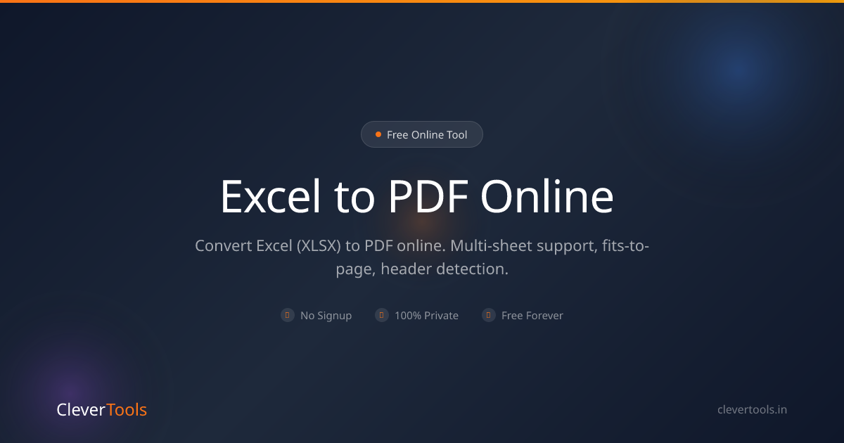 Excel to PDF Online | Free, Multi-Sheet | CleverTools