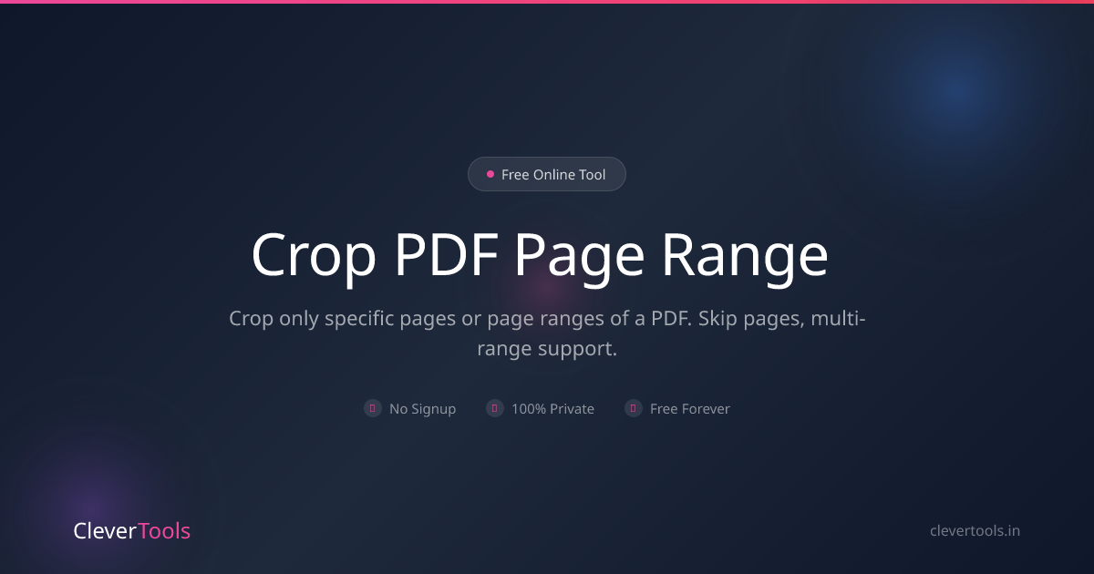 Crop PDF Page Range - Free, Specific Pages | CleverTools