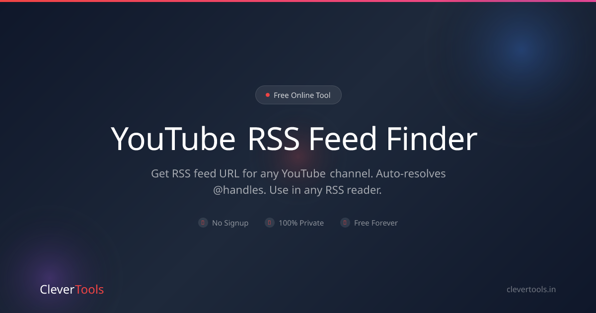 YouTube RSS Feed Finder - Free, Per Channel | CleverTools