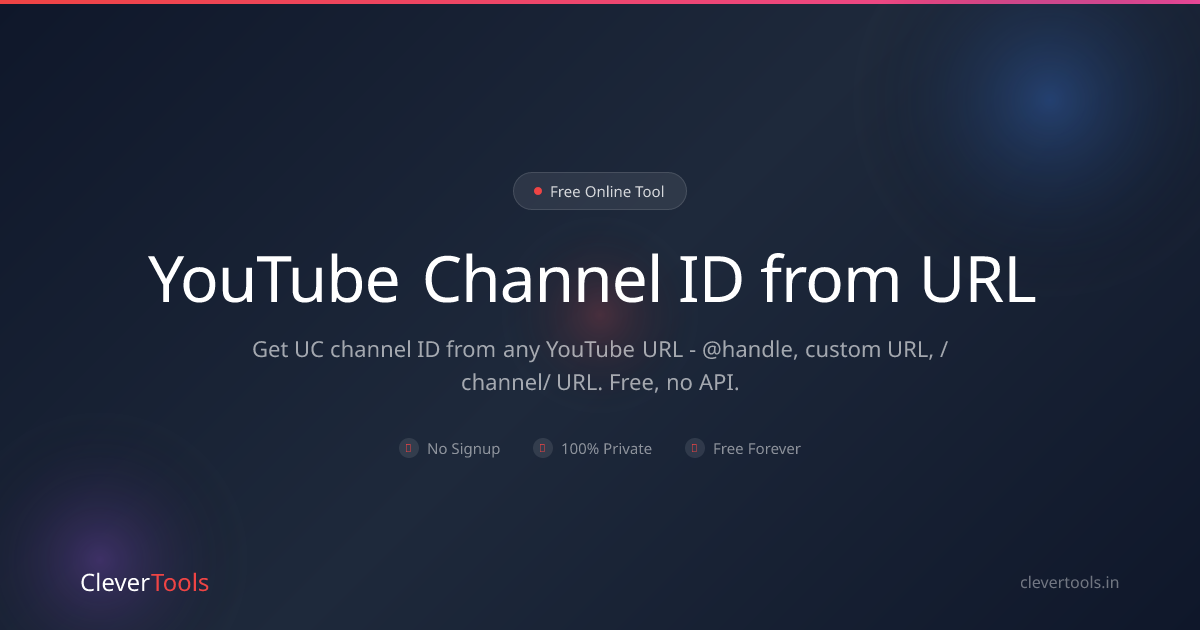 YouTube Channel ID from URL - Free, Online | CleverTools