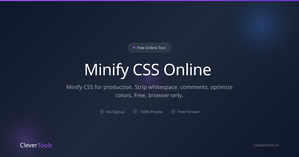 Minify CSS Online - Free, Production-Ready | CleverTools