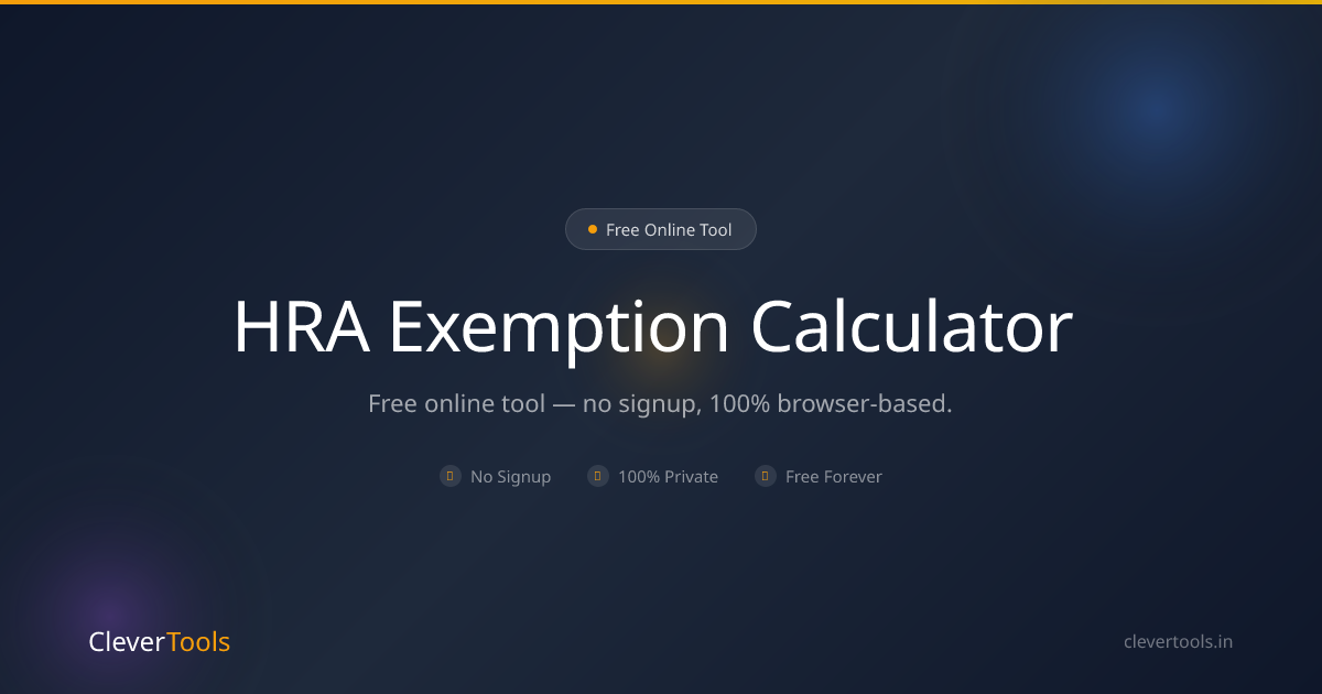 Calculate HRA Exemption Online for Free | CleverTools