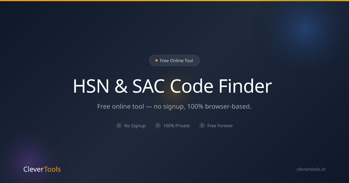 HSN & SAC Code Finder | GST Rate Lookup | CleverTools