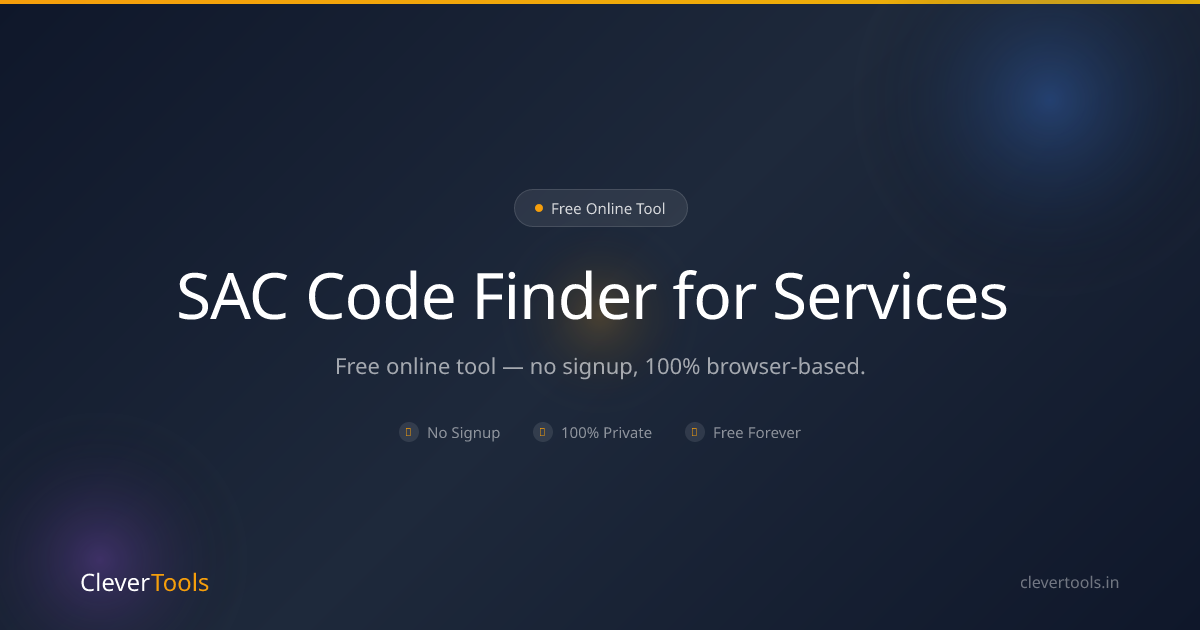 SAC Code for Services - Free India GST Lookup | CleverTools