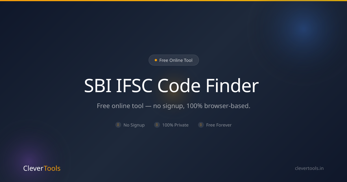 SBI IFSC Code Finder - Free, All Branches | CleverTools