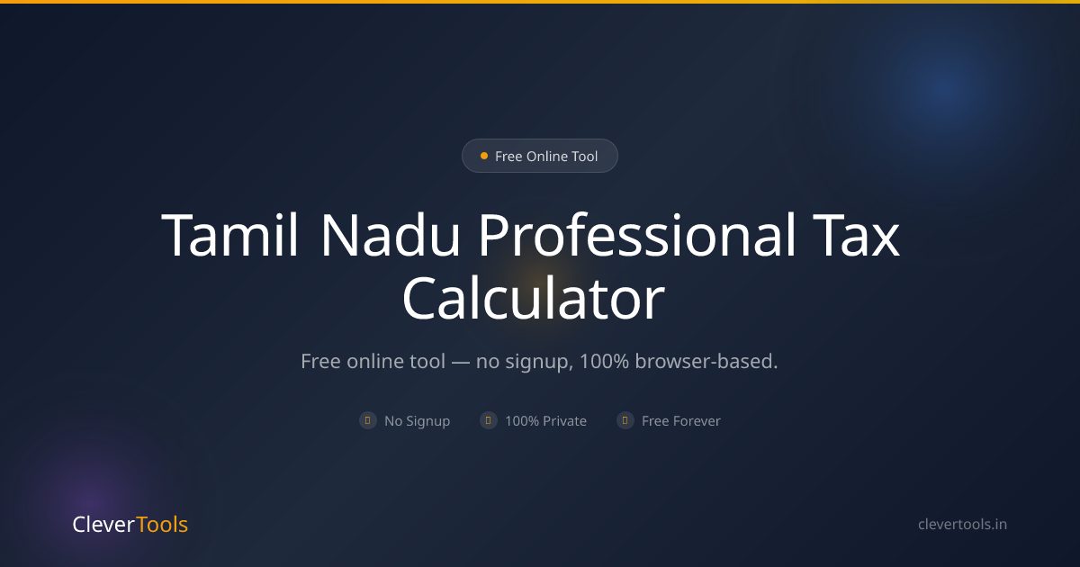 Professional Tax Tamil Nadu - Free Chennai | CleverTools
