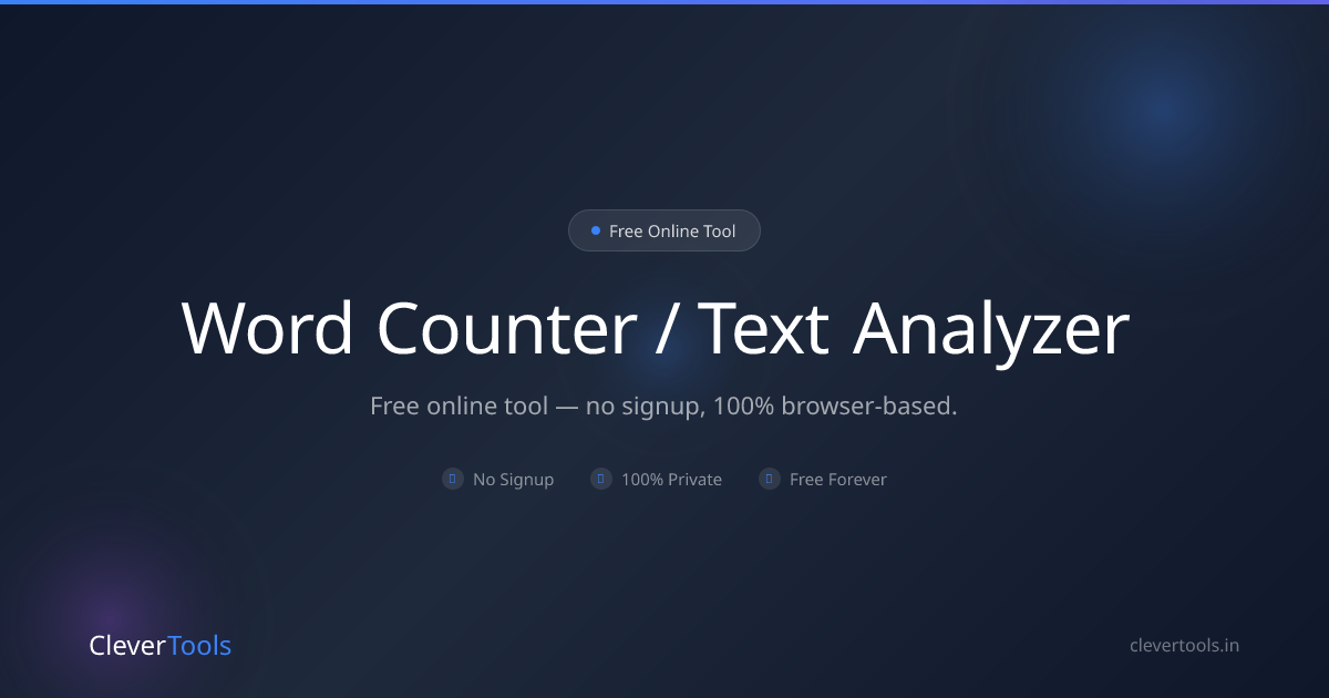Word Counter & Text Analyzer - Free Online | CleverTools