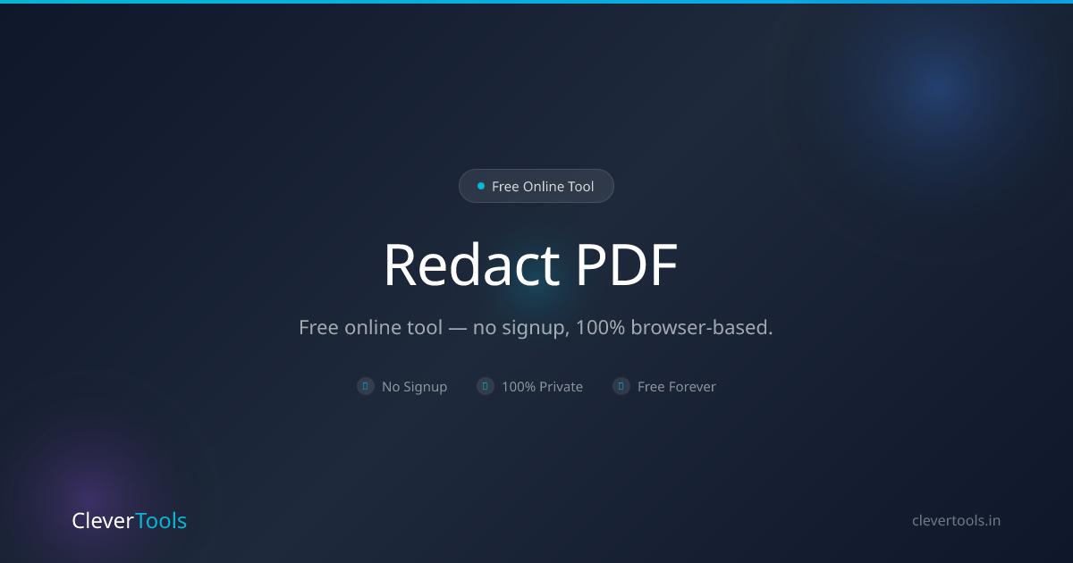 Redact PDF - Black-Out PII Permanently, Free | CleverTools