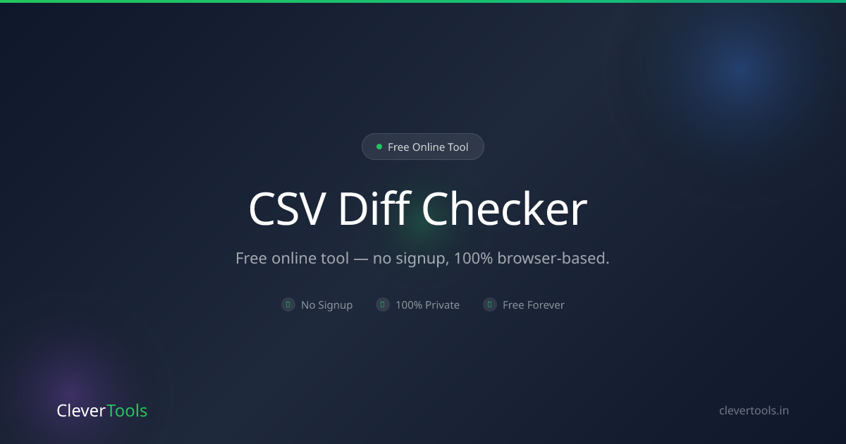 CSV Diff Checker - Free, Compare CSV Files | CleverTools
