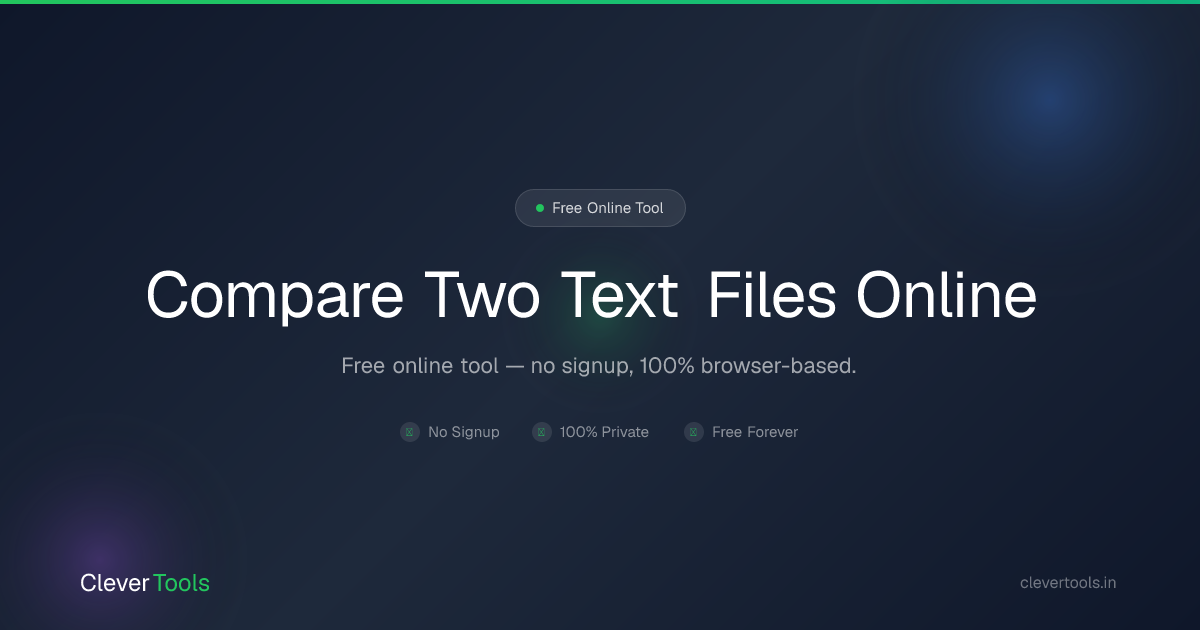 Compare Two Text Files | Free, Online Diff | CleverTools