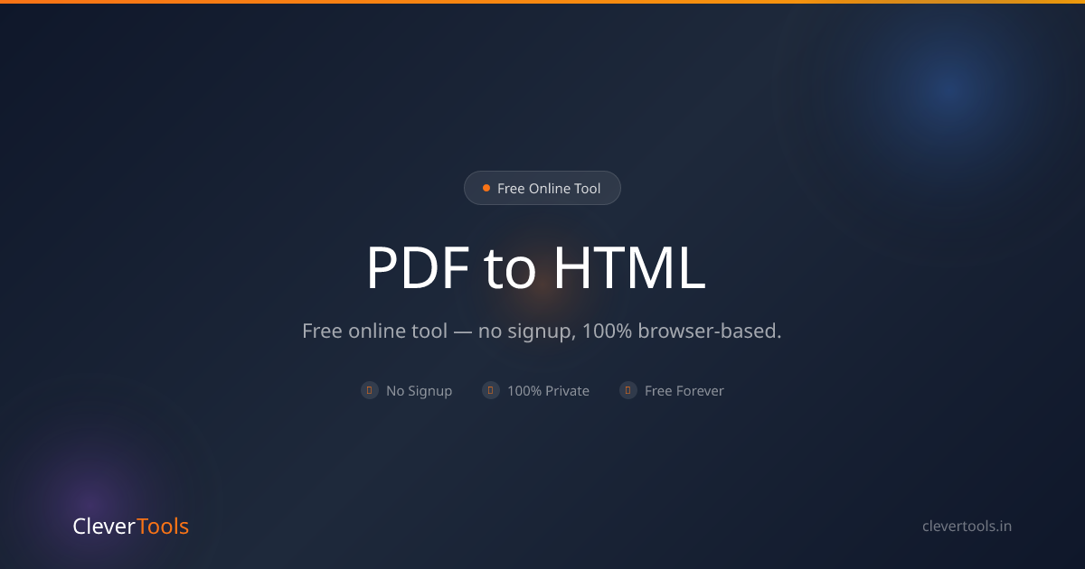 Convert PDF to HTML Online for Free | CleverTools