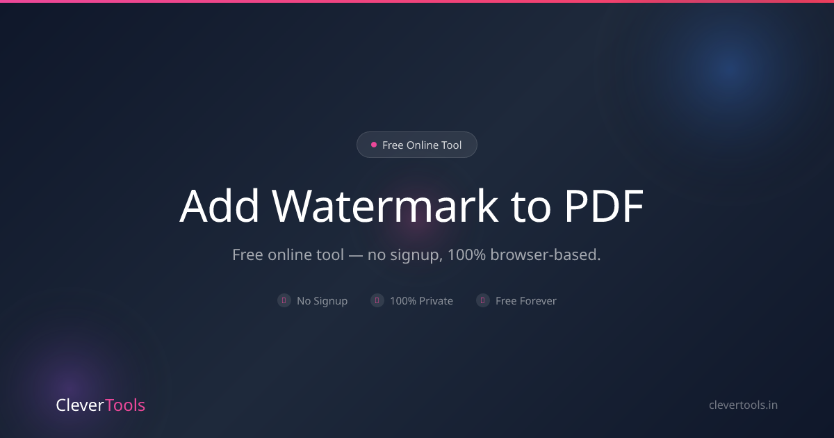 Add Watermark to PDF - Free, Text or Image | CleverTools