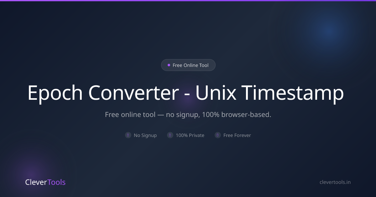 Epoch Converter - Free, Live, All Time Zones | CleverTools