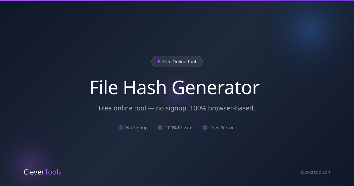 File Hash Generator - MD5, SHA-256, Local | CleverTools