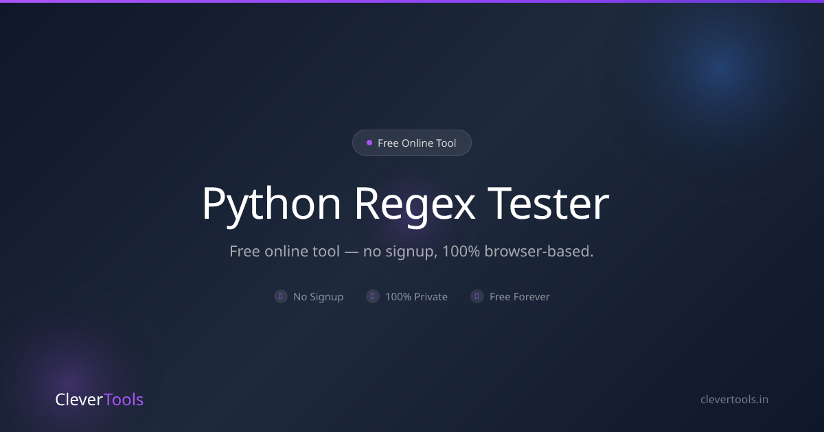 Python Regex Tester - Free, re Module Match | CleverTools