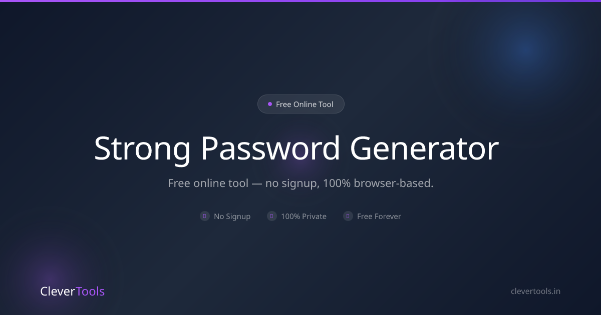 Strong Password Generator - Free, Secure | CleverTools