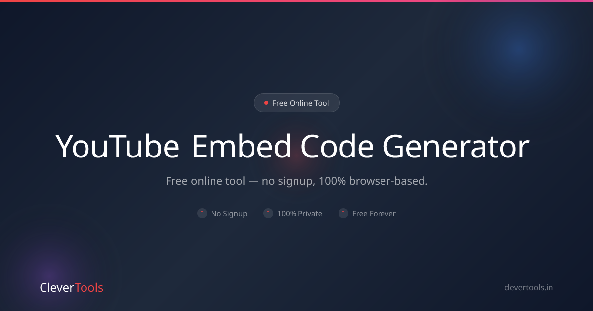 YouTube Embed Code Generator - Free Online | CleverTools